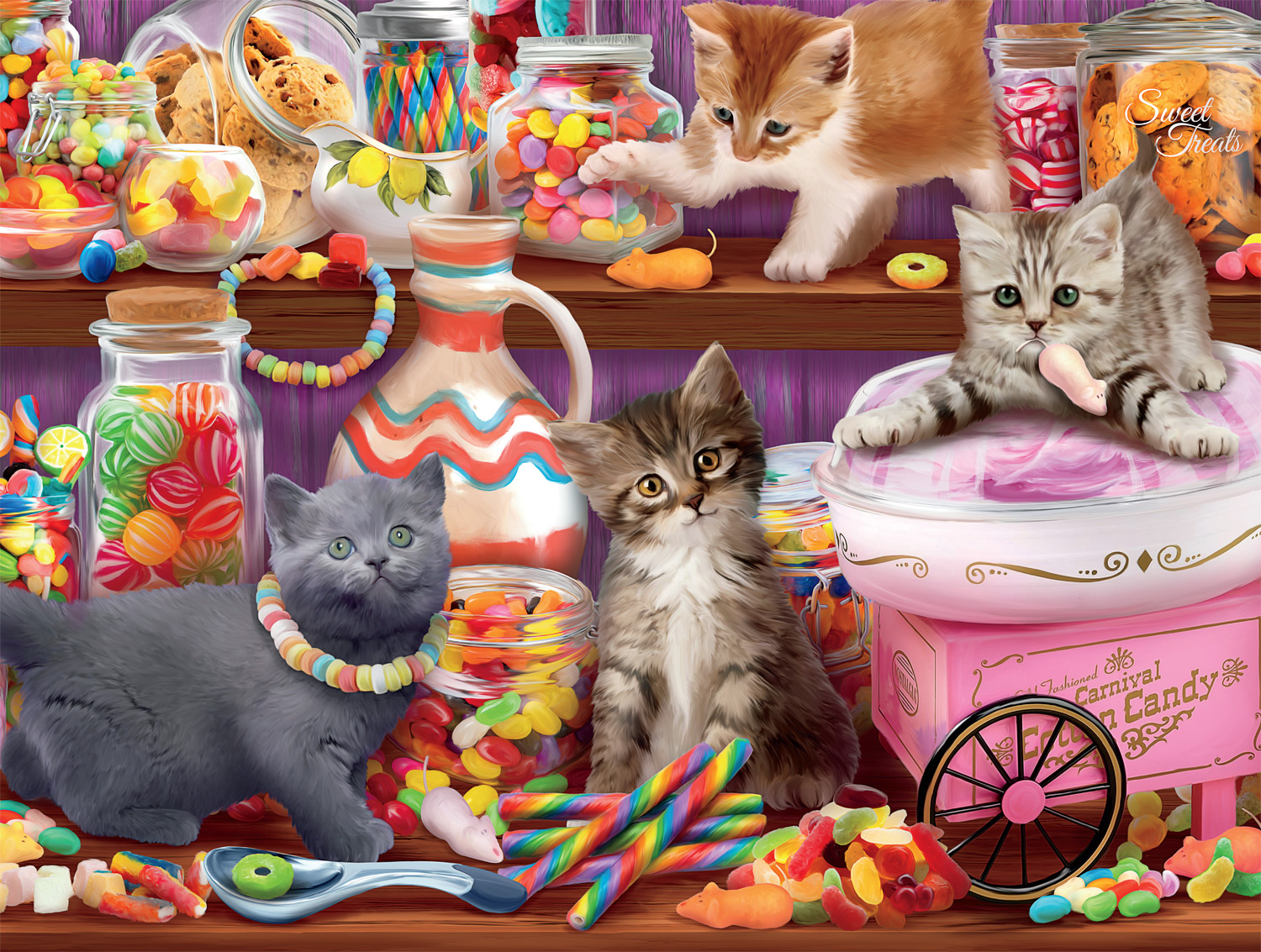 Buffalo Games 750-Piece Confectionary Cats Interlocking Jigsaw Puzzle