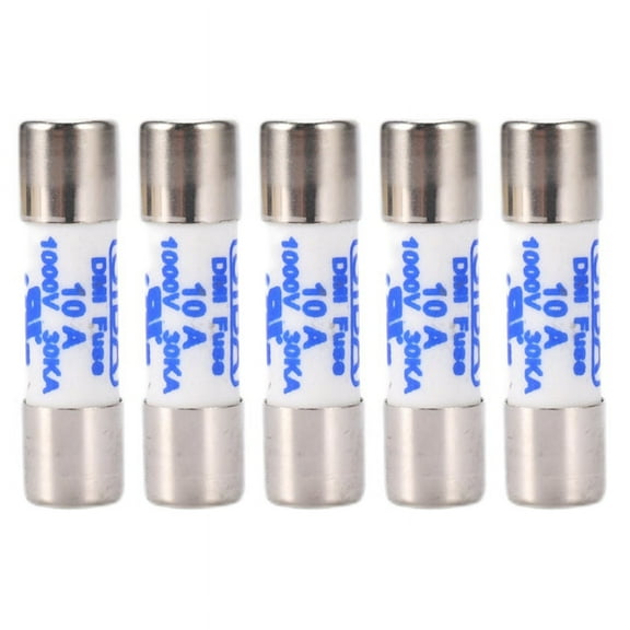 5X Multimeter 10 x 38mm 1000V 10A Cylinder Ceramic Fuse White