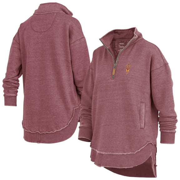 Women's Pressbox Maroon Arizona State Sun Devils Northfork Sojourn Poncho Quarter-Zip Sweatshirt