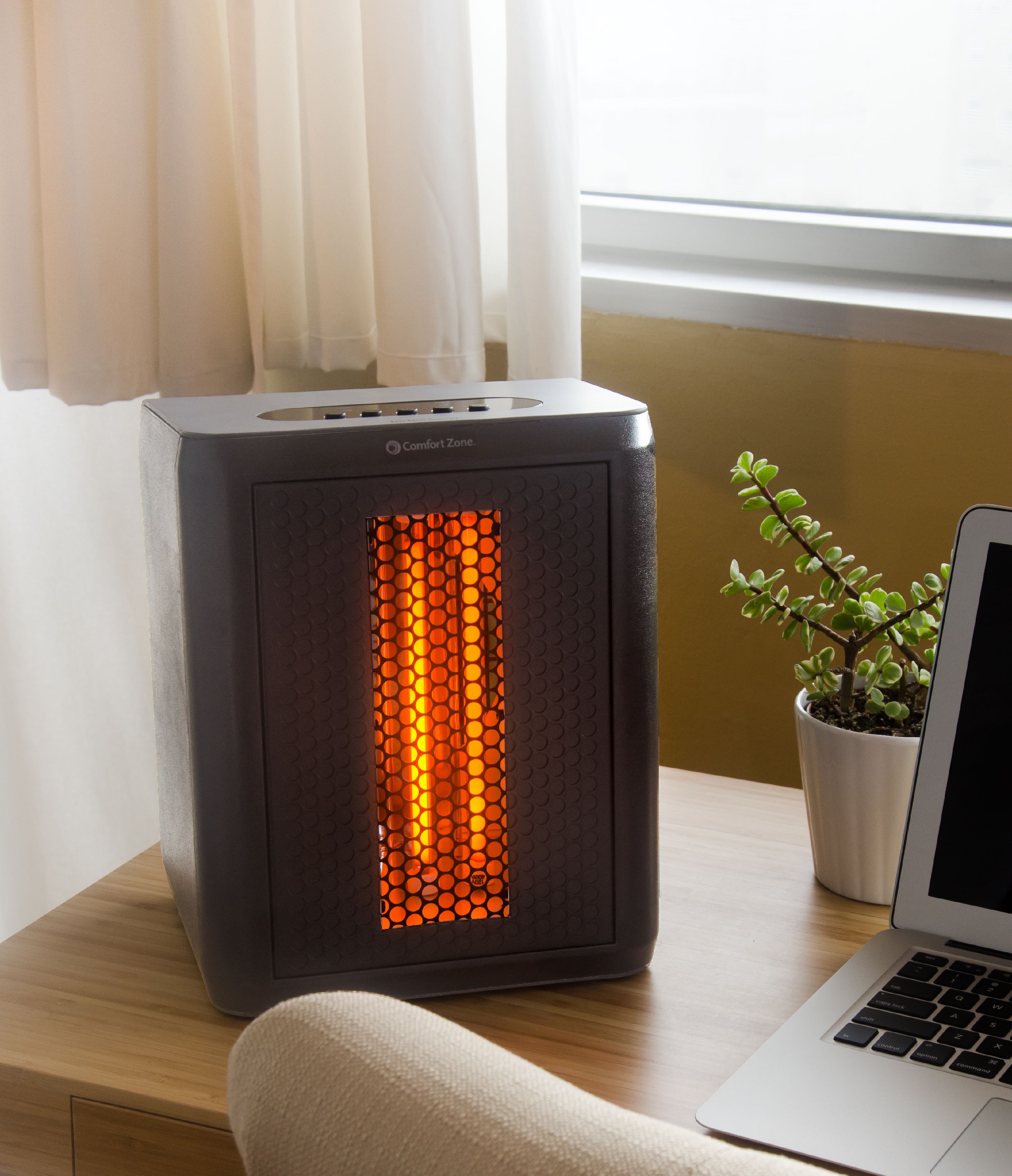Comfort Zone Infrared Electric Portable Desktop Space Heater, Black - image 4 of 4