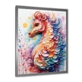 thumbnail image 2 of Designart "Oceanic Elegance of Pink Seahorse" Animals Framed Wall Art - Traditional Pink Seahorse Bedroom Framed Canvas Wall Art, 2 of 6
