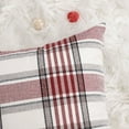 thumbnail image 6 of PiccoCasa Cotton Linen Throw Pillowcase 18"x18" Plaid Throw Pillow Cover, Red and Gray, 6 of 7