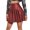 Wine Red, variant on Litie Women Solid Color Faux Leather High Waist Above Knee Length Mini Club Pleated Skirt