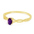 thumbnail image 3 of 14k Yellow Gold Oval Amethyst Ring, 3 of 6