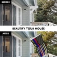 thumbnail image 3 of G128 Combo Pack: 6 Ft Tangle Free Aluminum Spinning Flagpole (Silver) & Thin Line First Responders American Flag 3x5 Ft, LiteWeave Pro Series Printed 150D Polyester | Pole with Flag Included, 3 of 9