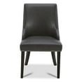 thumbnail image 3 of CHITA Upholstered Dining Chairs Set of 2 Kitchen Chairs, Full Back&Wood Legs, Faux Leather in Retro Gray, 3 of 7
