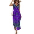 thumbnail image 2 of Classic Paisley Bandana, Purple And Green Dress Fashion Boho Beach Long Dresses Female Party Printed Maxi Dress, 2 of 9