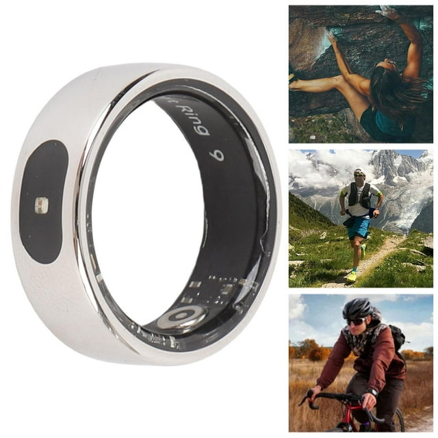 Fitness Smart Ring Touch Control Sports Health Tracker Ring Body Temperature Tracking Step Counting for Indoor Outdoor Use