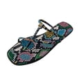 thumbnail image 2 of Sandalias planas de verano para mujer, zapatillas multicolores, zapatos de playa para el hogar Wmkox8yii  hj789, 2 of 6