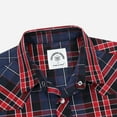 thumbnail image 3 of Dubinik® Western Shirts for Men Short Sleeve Plaid Pearl Snap Shirts for Men Button Up Shirt Cowboy Casual Work Shirt, 3 of 6
