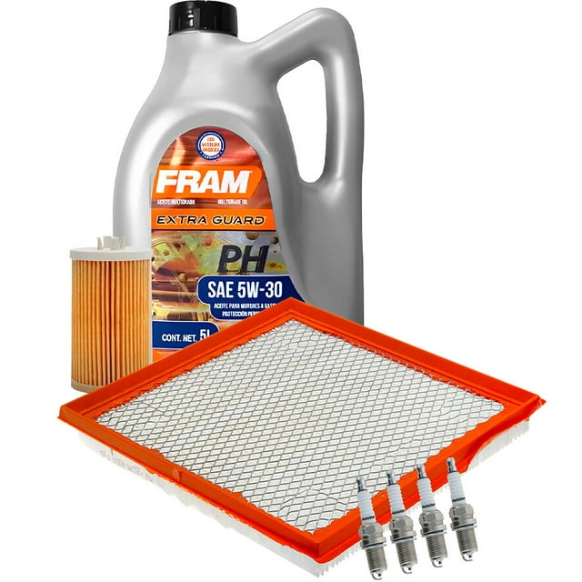 Kit De Afinación Con Aceite 5W30 Mineral, Bujías Cobre, Filtro De Aire Y Filtro De Aceite 7 Piezas Compatible con Chevrolet Cruze L4 1.4L DE 2011 A 2015