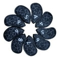 thumbnail image 3 of Cubiertas de cabeza de hierro de golf DYNWAVEMX 9 piezas Classic Spiders PU negro, 3 of 8