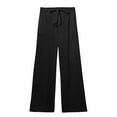 thumbnail image 6 of Htigea Capris for Women Casual Summer Wide Leg Crop Pants Loose Comfy Drawstring Yoga Jogger Capri Pants with Pockets Black,S, 6 of 6