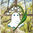 thumbnail image 3 of Cute Ghost & Lily of the Valley Acrylic Suncatcher, Halloween Ghost Window Hangings, 3 of 7