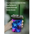 thumbnail image 4 of WIRESTER 3pcs Set Cup Sleeves for Cold Beverages Ice Coffee, Reusable Neoprene Insulated Sleeves with Handle Slip Resistants Bottle Cover - Celestial Blue Purple Galaxy, 4 of 7