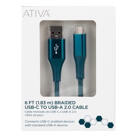 UPC: 0735854841997 | Ativa® USB Type-C To USB Type-A Cable  6   Emerald  45398