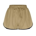 thumbnail image 6 of Conairie Women Sweat Shorts Loose Quick Dry Elastic High Waisted Running Shorts with Built-In Liner Comfy Summer Lounge Shorts with Pockets Khaki L, 6 of 6