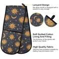 thumbnail image 4 of Dailycode Double Sided Oven Mitt with Loop Heat Resistant Kitchen Long Potholders 7" x 35" Sun Faces and Moon, 4 of 6