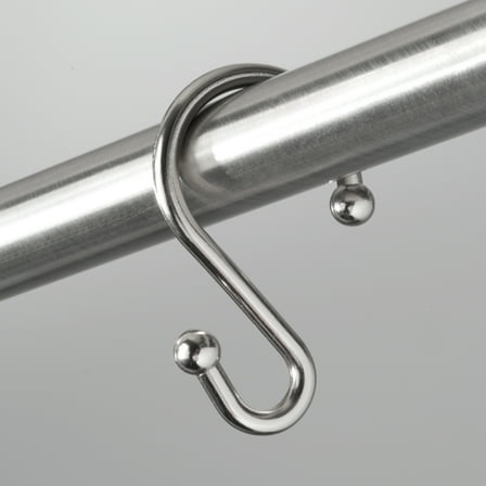 Better Homes & Gardens S Shaped Rustproof Shower Curtain Hooks Brushed Nickel , Set of 12