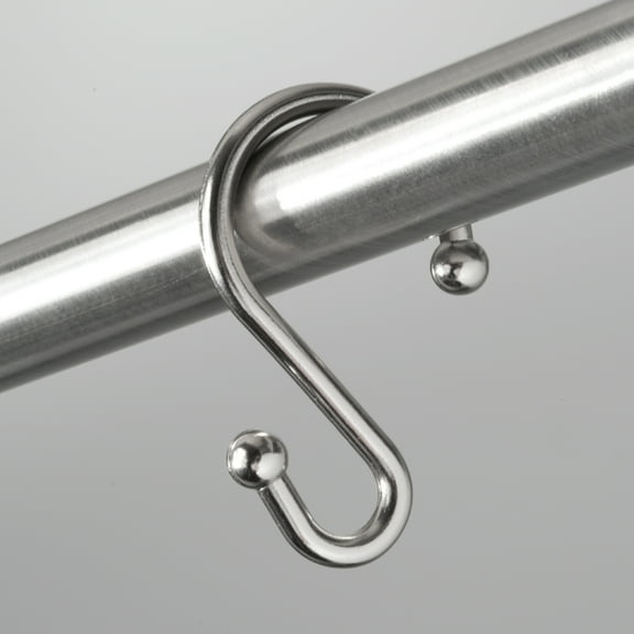Better Homes & Gardens S Shaped Rustproof Shower Curtain Hooks Brushed Nickel , Set of 12