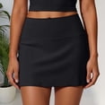 thumbnail image 2 of Arlun Womens Mini Tennis Skirts High Waisted Solid Color Golf Skorts Summer Casual Stretchy Soft Comfy Athletic Short Skirts for Workout Running Leisure Wear 2-Black L, 2 of 5