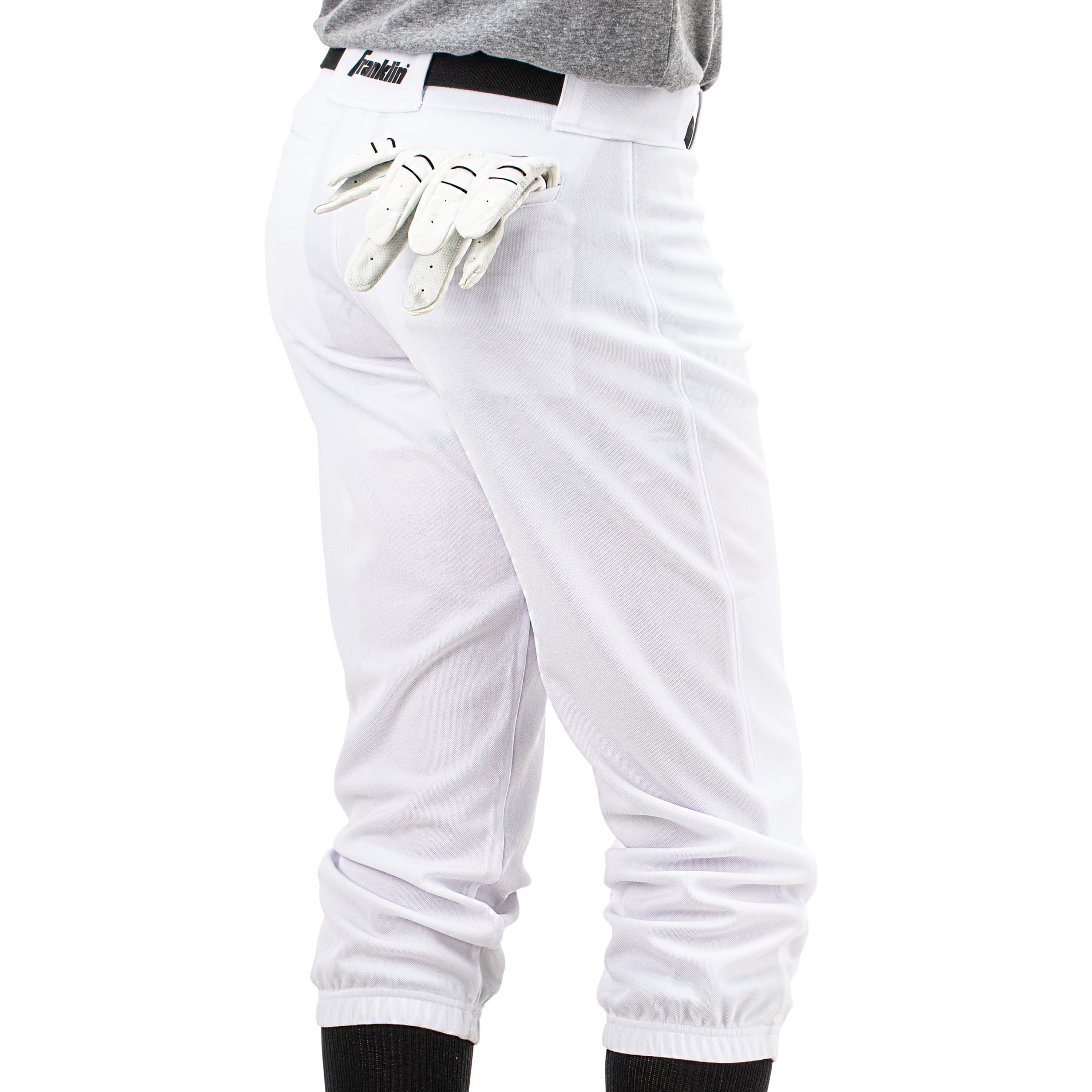 Franklin Sports Youth Classic Fit Baseball + Softball Pants, White, Youth Large