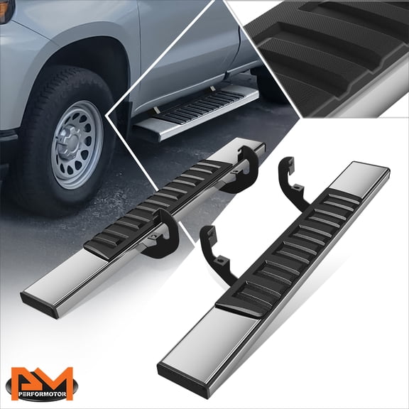 PM PERFORMOTOR for 19-25 Silverado Sierra Regular Cab 6" Side Step Nerf Bar Flat Running Boards