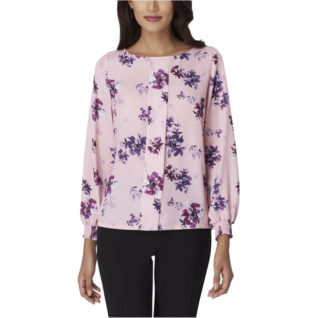 Tahari Blusa con pliegues en la parte delantera para mujer ltpink S Tahari Pullover