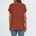 thumbnail image 2 of Besolor Summer Tunic Tops for Women Crewneck Short Sleeve T-Shirts Casual Solid Color Basic Blouse Tees, 2 of 9