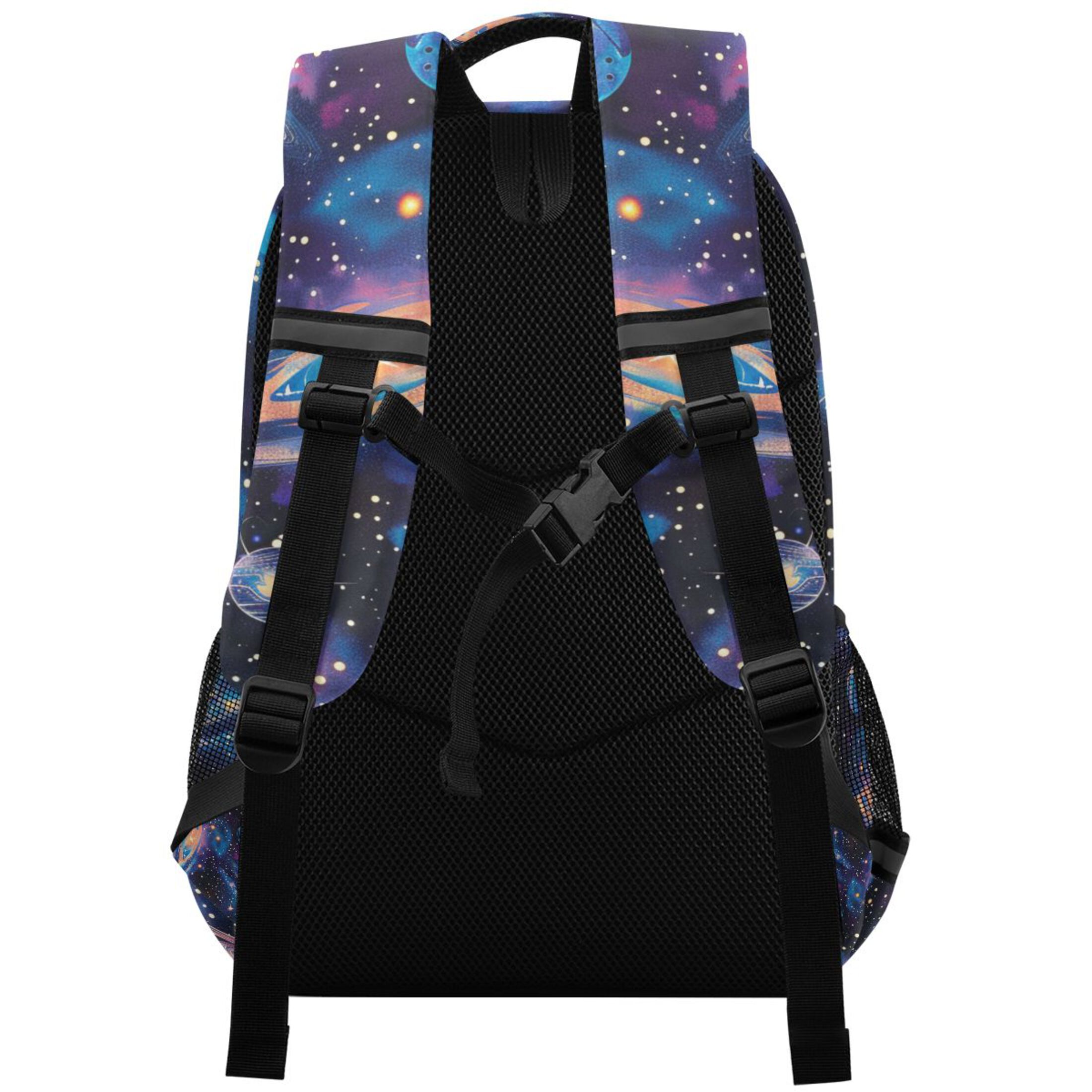 Mochila infantil con espacio galáctico brillante para escuela primaria, bolso de viaje 2