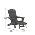 thumbnail image 5 of BizChair HDPE Adirondack Chair with Cup Holder and Pull Out Ottoman, All-Weather HDPE Indoor/Outdoor Lounge Chair in Gray, 5 of 11