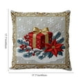 thumbnail image 3 of PRETXORVE 45X45Cm Red Christmas Pillowcase Holiday Snowman Decor Sofa Decor Linen Decorative Embroidered Cushion Cover, 3 of 6
