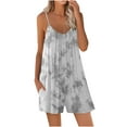 thumbnail image 2 of Loose Romper for Women Summer Casual Spaghetti Strap Tie Dye Short Jumpsuit with Pocket Wide Leg Oneise Fashion Outfits, Gray, L, 2 of 5