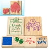 Wood Mounted Rubber Stamp Set, 6ct