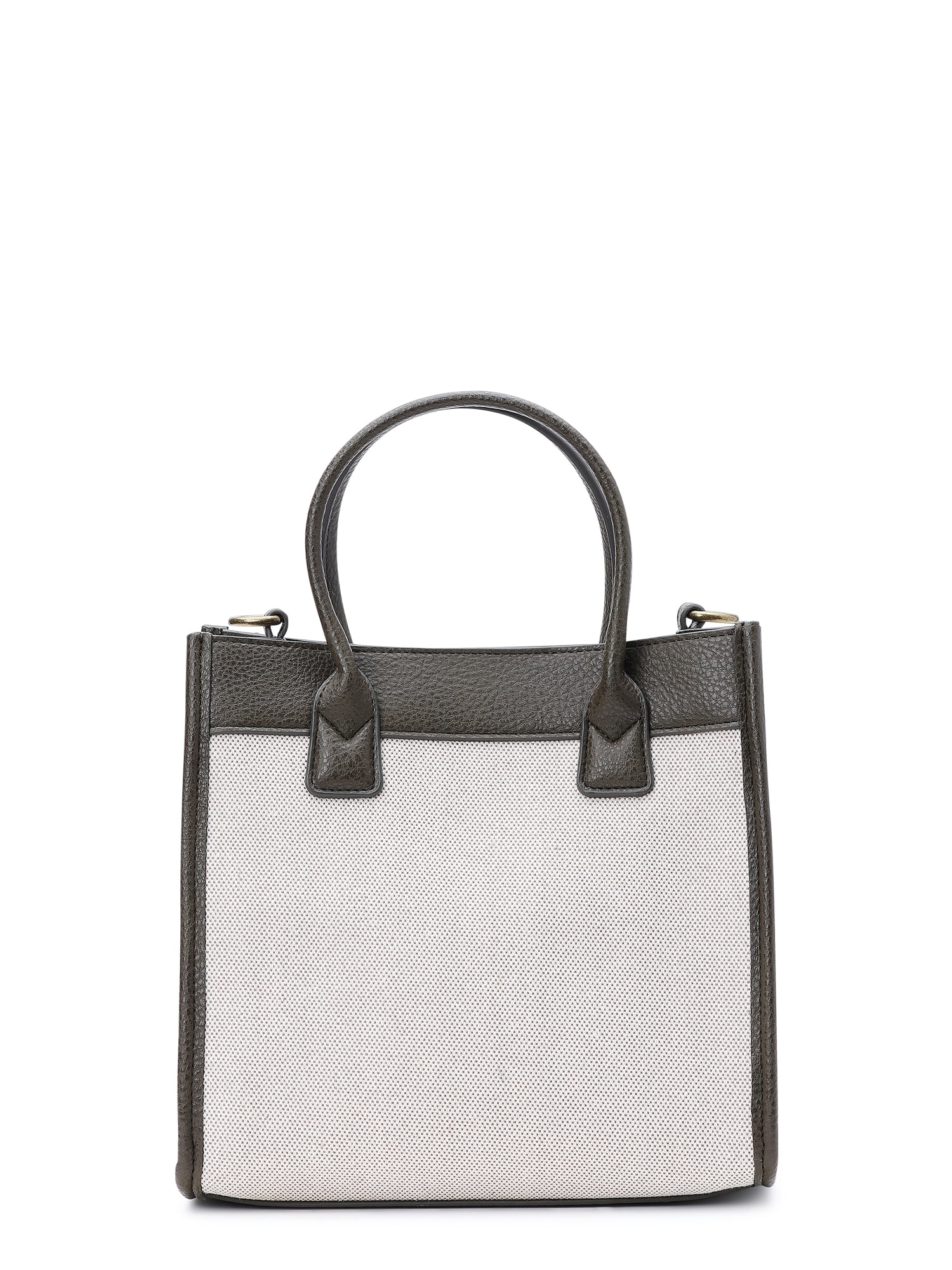 Manhattan Large Canvas And Leather Tote Bag in Beige - Saint Laurent