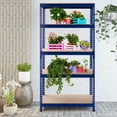 thumbnail image 3 of Gymax 4PCS 73'' Metal 5-Tier Garage Storage Rack Shelf Freestanding w/ Adjustable Unit Blue, 3 of 10