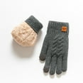 thumbnail image 2 of UJNDER Women's Double Layer Knitted Warm Gloves for Winter Cycling and Skiing Wear Grey, 2 of 3