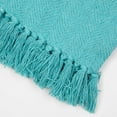 thumbnail image 6 of Arkwright Common Ground Cotton Throw Blankets (Case of 12), Herringbone Pattern, 50 x 70 Inch, Aqua Blue, 6 of 6