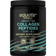 Equate Grass Fed Hydrolyzed Bovin Collagen Peptides Type 1 & 3 Dietary Supplement, Powder Form, 10 oz