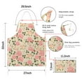 thumbnail image 7 of Pioneer Flower Floral Print Pattern Apron-Garden Aprons for Women with Pockets-Cotton Linen Waterproof Kitchen Cooking Gardening Aprons Adjustable for Kitchen,Cooking,BBQ and Salon 33x27 Inch, 7 of 7
