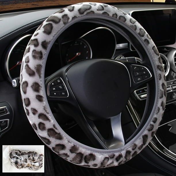 Leopard Print Wheel Steering Cover With Plush Elastic Section Walmart