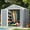 7.5x6.5ft-Gray, variant on 6×4.4ft Outdoor Shed & Storage, Seizeen All-Weather Plastic Sheds with Floor, Sloped Top Garden Shed with Window, Lockable Double Door Resin Patio Storage for Backyard Bike Mower