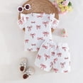 thumbnail image 6 of Gubotare Cute Baby Girl Clothes Summer Girls 2 Piece Outfits Summer Ruffle Trim Tops and High Waist Shorts Clothing Sets (White,Size 9-12 Months), 6 of 9