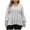 Gray-04, variant on STETMN Women Plus Size Blouses Lantern Long Sleeve V Neck Striped Tops Dressy Loose Fit Pullover Sweaters