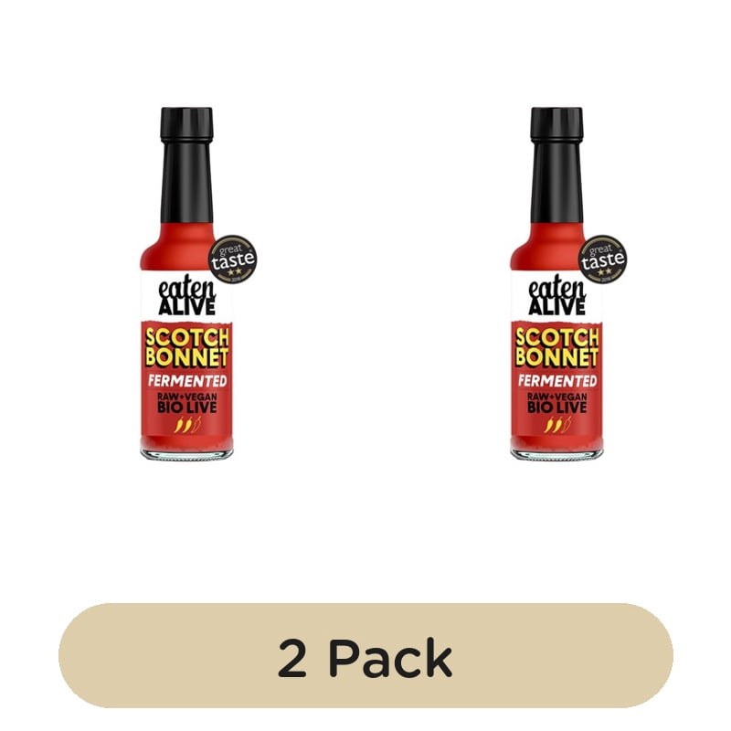 Eaten Alive Scotch Bonnet Fermented Hot Sauce 150ml, British Import (Pack of 2)