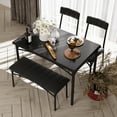 thumbnail image 2 of 4-Piece Dining Table Set for 4 with Upholstered Chairs & Bench, Wood Kitchen Table Set for Small Space, Apartment, 2 of 8