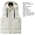 thumbnail image 7 of comerut Men Winter Waistcoat Hooded Sleeveless Thick Solid Color Cardigan Padded Windproof Warm Smooth Pockets Drawstring Men Winter Vest Coat, 7 of 7