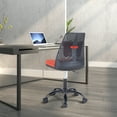 thumbnail image 4 of Home Office Desk Chairs, Computer Desk Chair Modern Leisure Chair Fabric Chair with Adjustable Height and Lumbar Pillow, Comfortable Swivel Rolling Chair for Office Study Bedroom Living Room, Red, 4 of 13