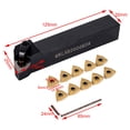 thumbnail image 4 of MWLNR2020K08 Holder + 10Pcs WNMG080404 Carbide Inserts + for Lathe Turning, 4 of 7