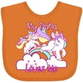 thumbnail image 3 of Inktastic My Nana Loves Me Unicorn Girls Baby Bib, 3 of 4